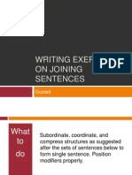 Lecture Exer Writing Exercises On Joining Sentences