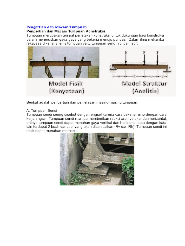 Pengertian Dan Macam Tumpuan