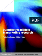 Quantitative Models in Marketing Research