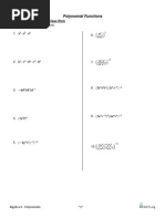 Polynomial Functions Practice