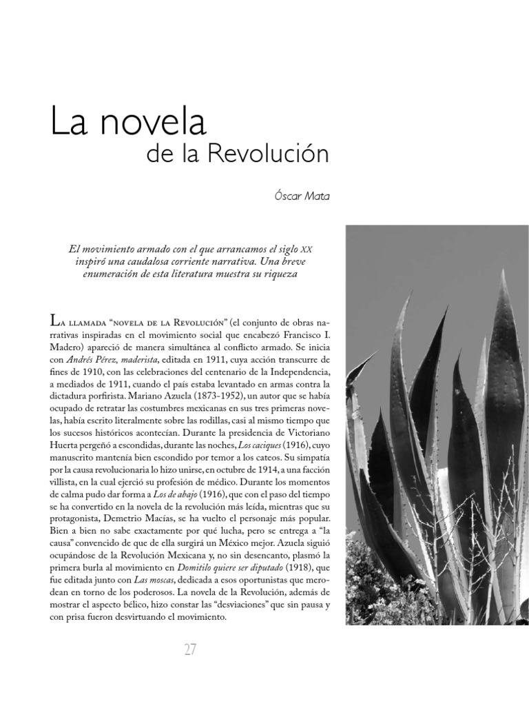 La Novela de Revolución revolución mejicana México