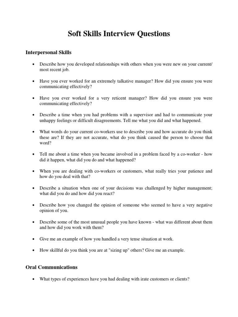 Soft Skills Interview Questions | PDF | Action (Philosophy 