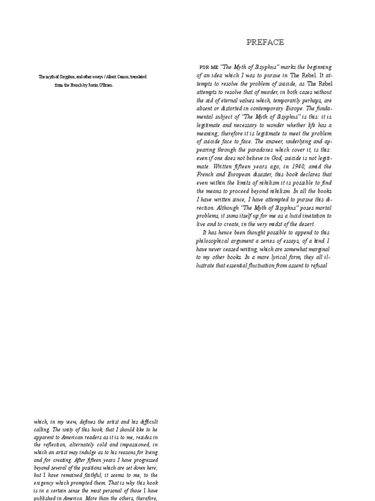 Camus, AlbertAn Absurd Reasoning PDF Albert Camus Metaphysics