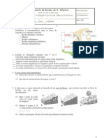 Ficha de Avaliação de Ciências Naturais 8º Ano (Rochas e Paisagens Factores Abióticos e Bióticos)