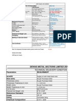 TDC of Dewas Metal: Parameters JSW Remark Product Details Size (MM)