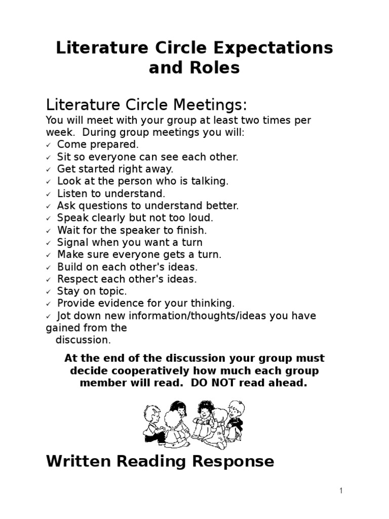 Lit Circle Roles Student Booklet PDF Reading Comprehension