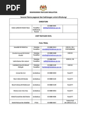 Directory Of Court Of Appeal Pdf