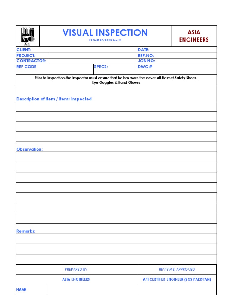 Visual Inspection Asia Engineers