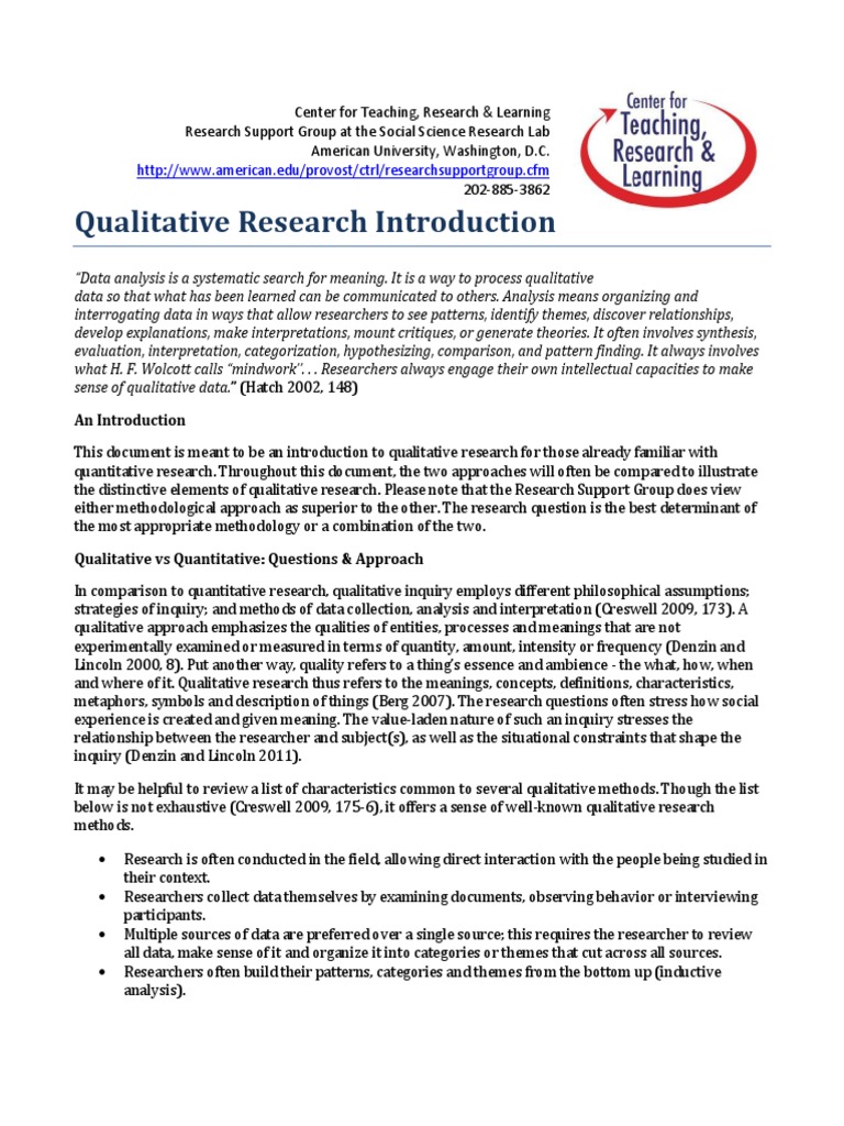qualitative research job description