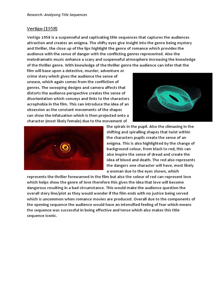 Analyzing Vertigo's Iconic Title Sequence | PDF | Art | Poetry