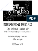 Intensive English Class: Open For Form 1-3 Students Only