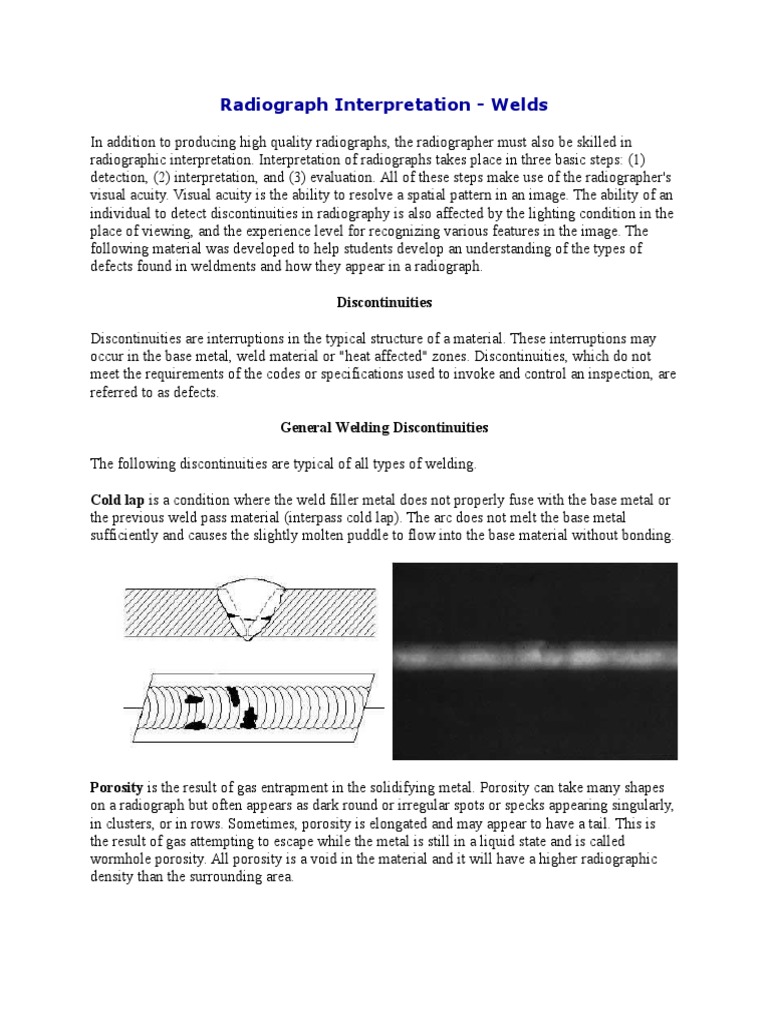 Weld Radiograph Interpretation Guide | PDF | Welding | Construction