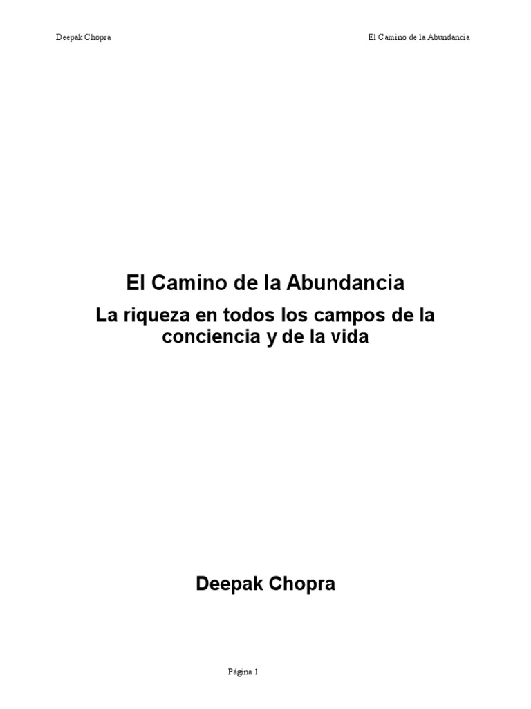 Camino a la Abundancia de Chopra | PDF | Importar | Esencia