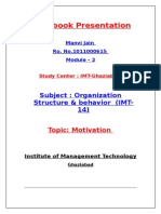Workbook Presentation: Subject: Organization Structure & Behavior (IMT-14)
