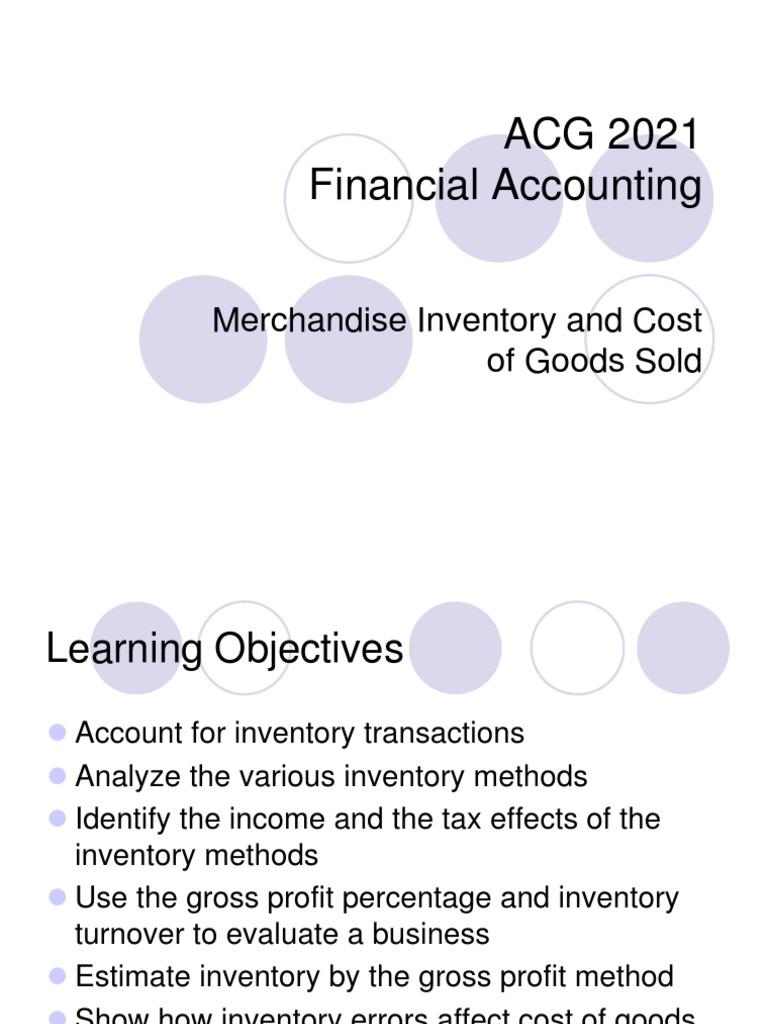 Financial Management - Merchandise Inventory | PDF | Cost Of Goods Sold ...
