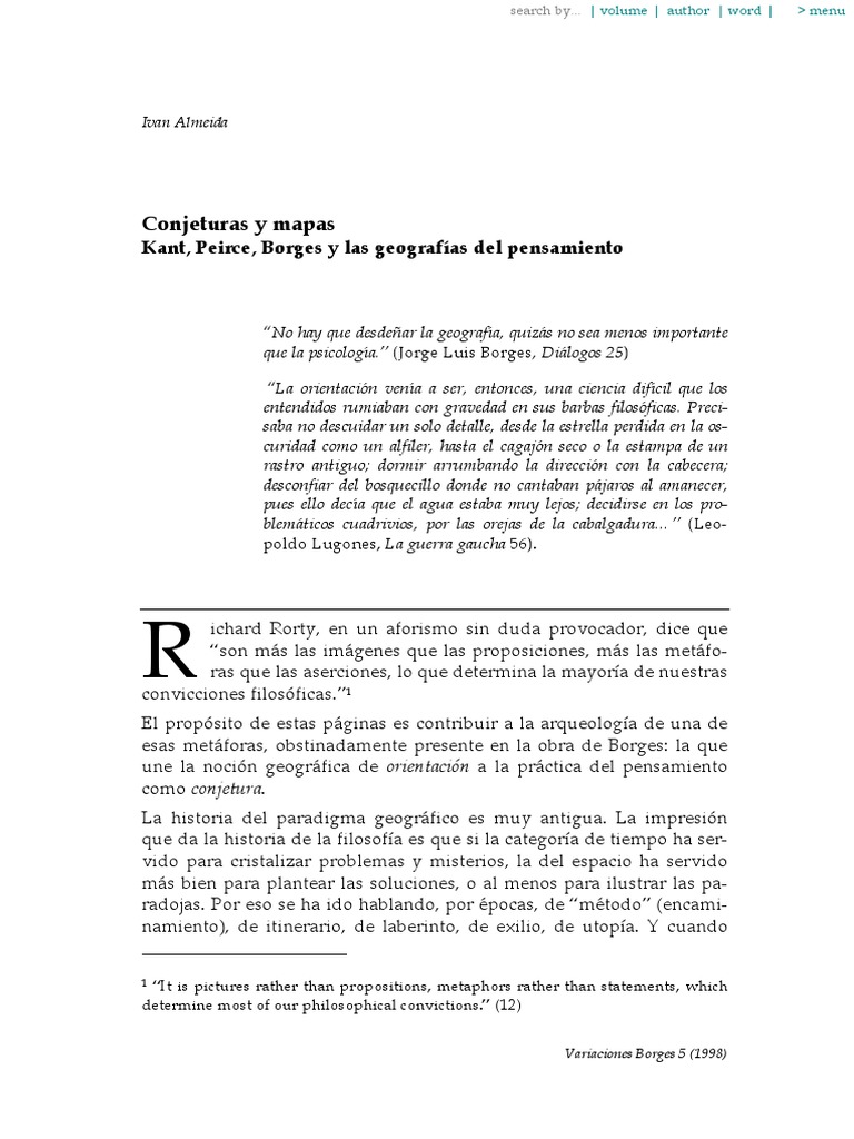 Conjeturas y Mapas | PDF | Razón | Immanuel Kant