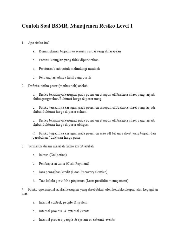 Contoh Soal Bsmr