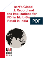 Walmart's Global Track Record and Implications for FDI in India's Retail Sector