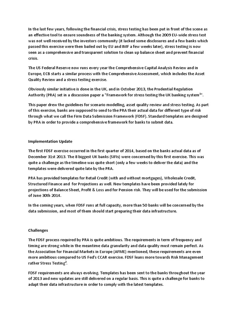 FDSF Implementation Update and Challenge | PDF | Credit (Finance) | Banks