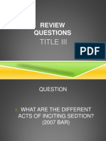 Review Questions in Title III