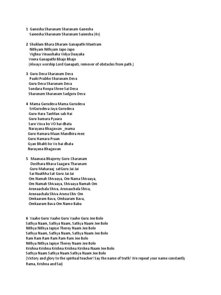 1 Ganesha Sharanam Sharanam Ganesha | Download Free PDF | Rama | Shiva