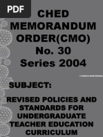 Ched Memorandum Order (Cmo) No. 30 Series 2004