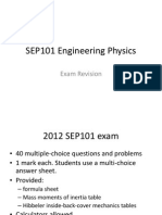 SEP101 Engineering Physics: Exam Revision