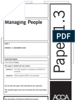 Managing People: Time Allowed 3 Hours