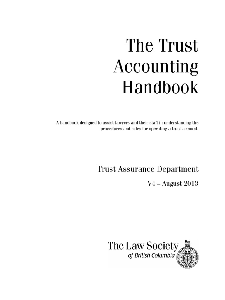 Trust Accounting Handbook PDF Debits And Credits Bookkeeping