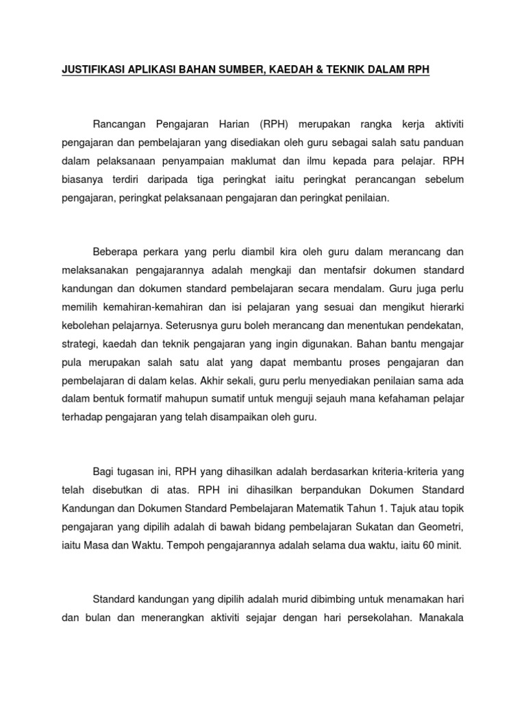 Justifikasi RPH
