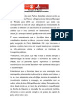 Declaração de voto dos vereadores do PS na Câmara Municipal de Almada a propósito das Grandes Opções do Plano e Orçamento para 2010