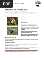 Tema 1 Para Imprimir Los Seres Vivos