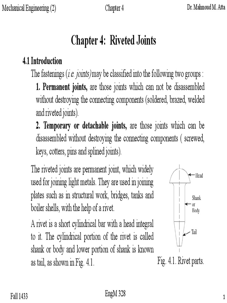 CH 4 | PDF | Rivet | Strength Of Materials