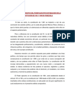 Análisis Comparativo Del Poder Ejecutivo Establecido en La Constitución de 1961 y 1999 en Venezuela