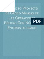 Proyecto de Grado Manejo de Las Operaciones Básicas Con Números Enteros PDF