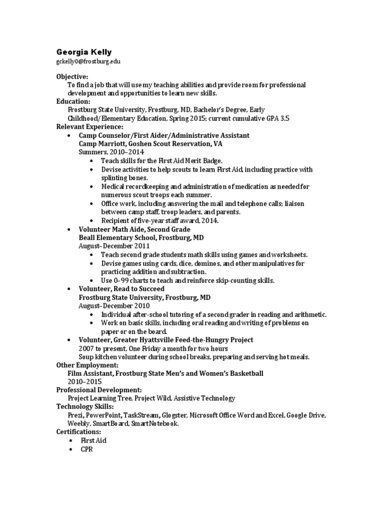 Teaching Skills and Experience Summary | PDF
