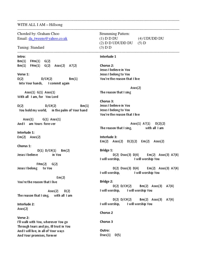 With All i Am Lyrics and Chords | Song Structure | Songs