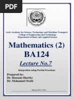 Integration using Partial Fractions