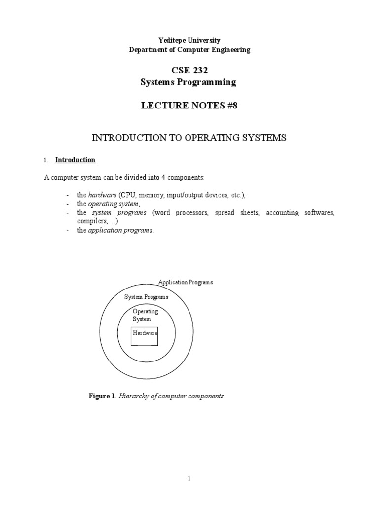 Introduction To Operating Systems: CSE 232 Systems Programming Lecture ...