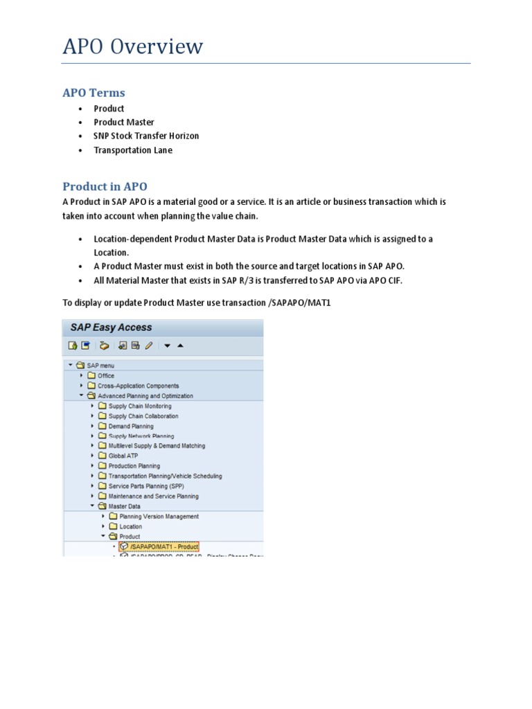 Understanding the Key Master Data Elements in SAP APO Products