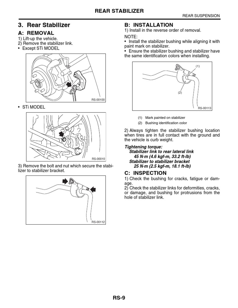 Rear Stabilizer Link Installation Guide | PDF | Wheeled Vehicles ...