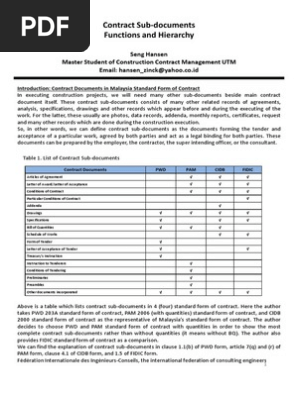 Contract Sub Documents