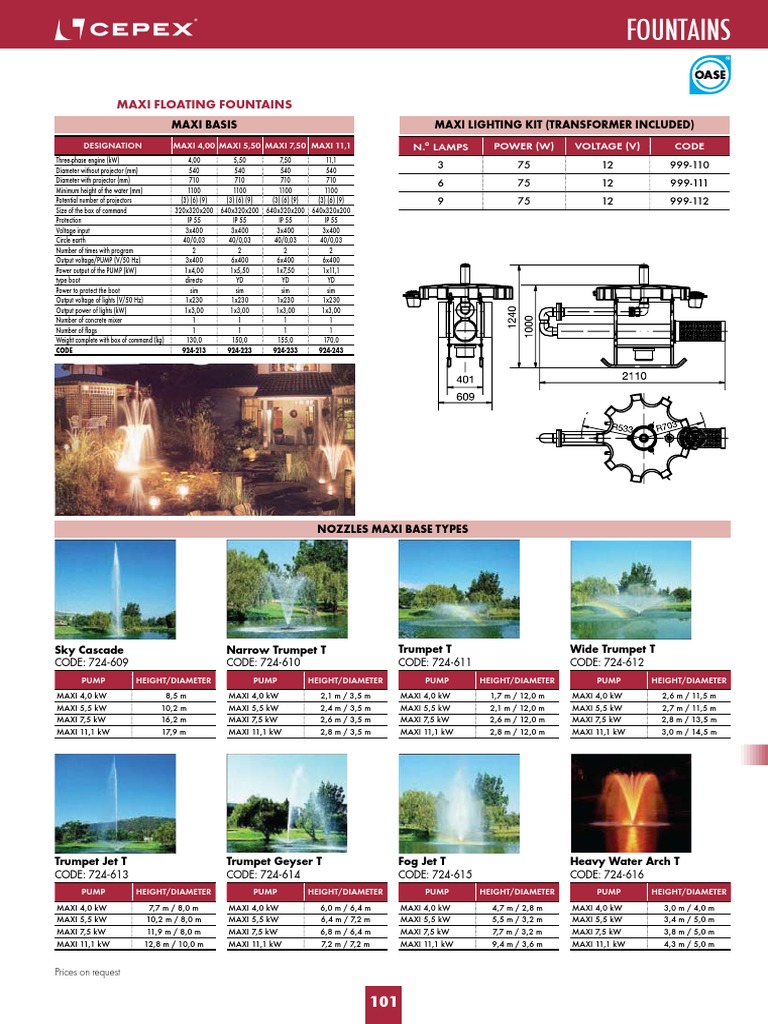 Maxi Floating Fountains: Maxi Lighting Kit (Transformer Included) Maxi ...
