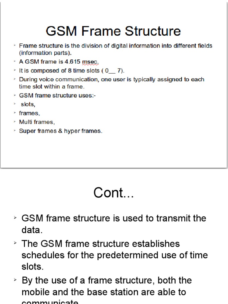 Basic GSM Frame Structure | Radio | Gsm