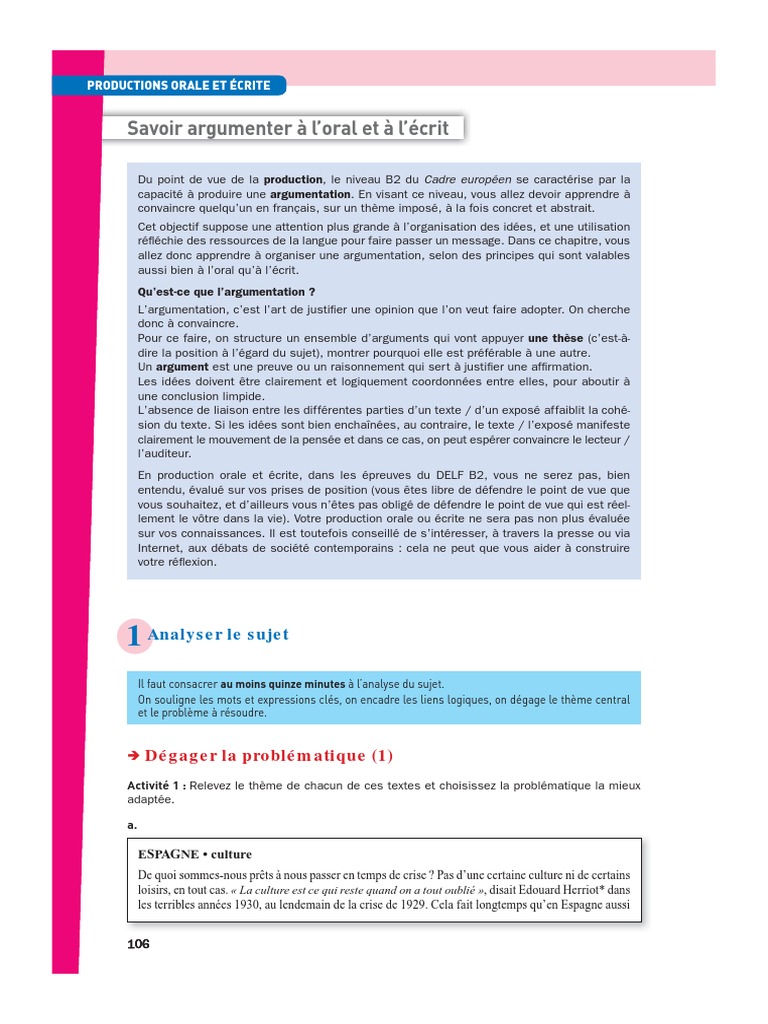 Didier Reussir Le DELF B2 Savoir Argumenter A L Oral Et A L Ecrit | PDF ...