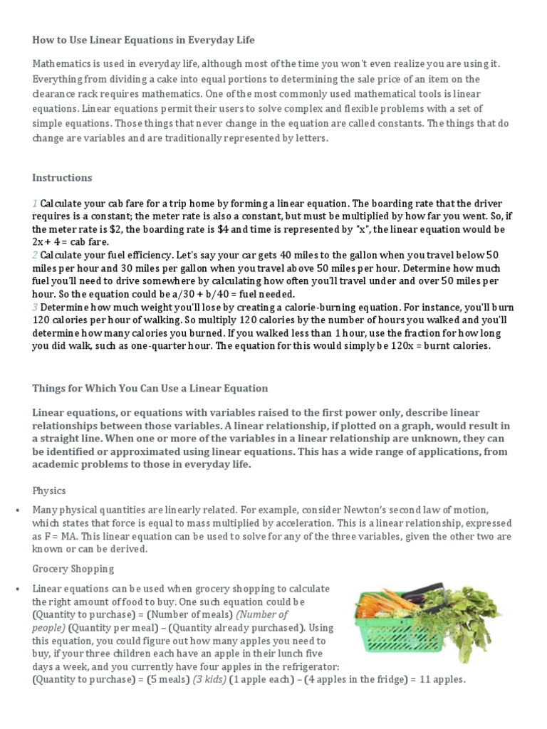 How to Use Linear Equations in Everyday Life Equations Profit