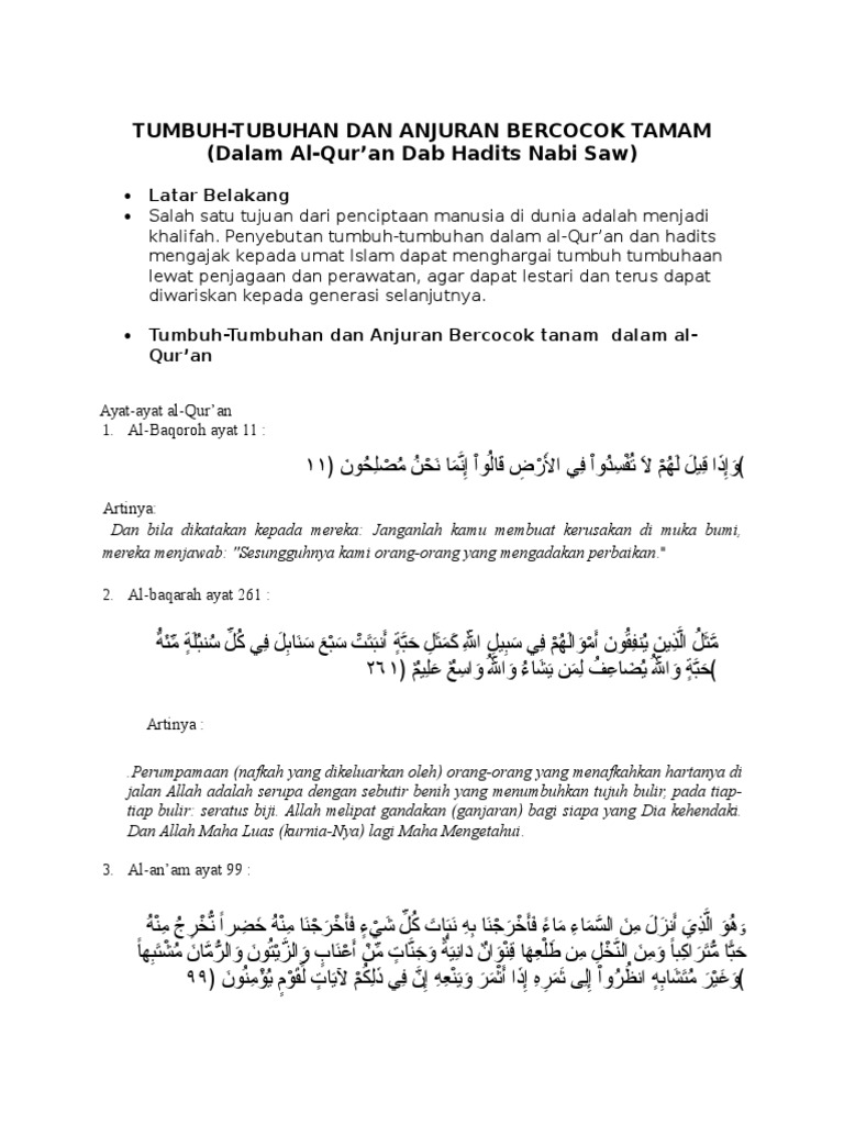 Hadits Tentang Alam Dan Lingkungan | PDF | Hukum