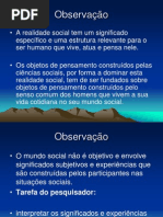 Pesquisa de Terreno Observação Participante