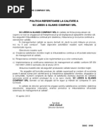 V1 Politica Referitoare La Calitate