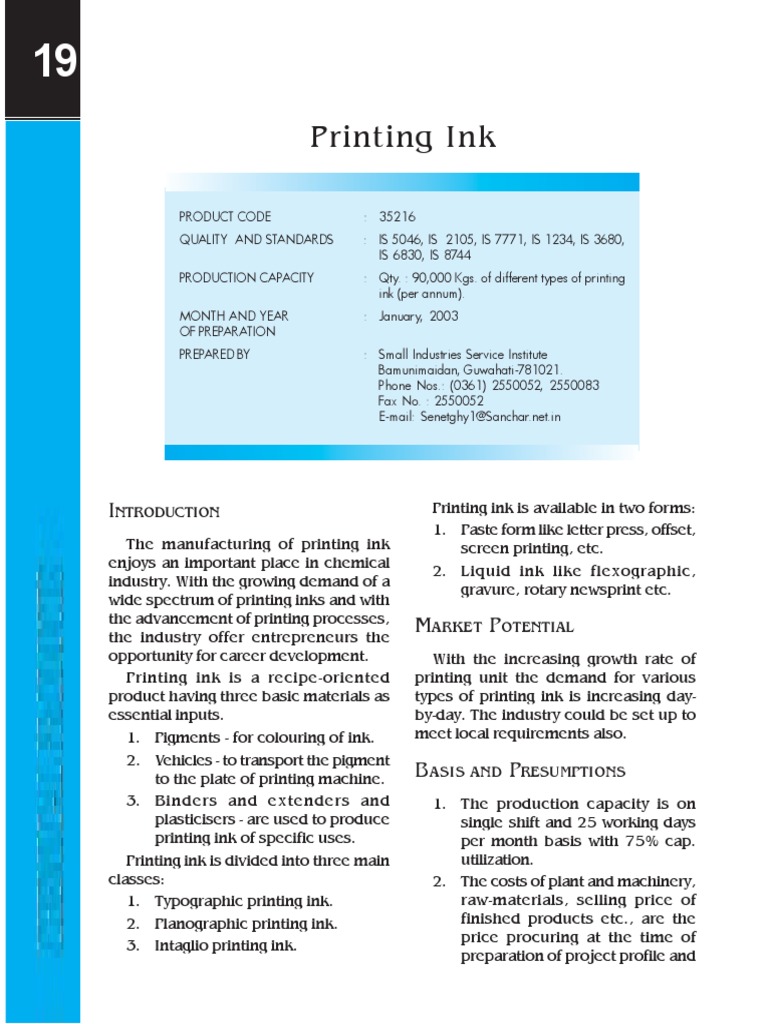 Printing Ink Manufacturing Overview | PDF | Printing | Ink